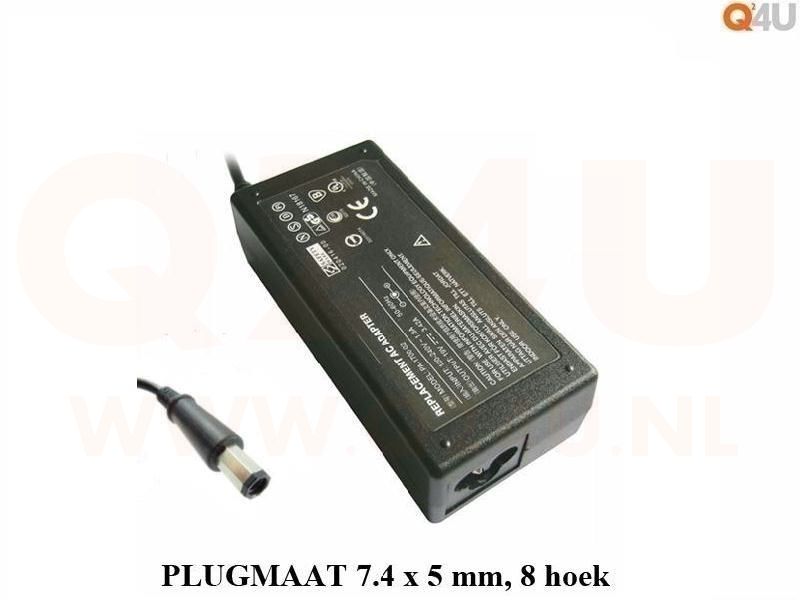 Q24U - OEM, Dell laptop oplader 19.5v, 3.34a - Octagonal barrel