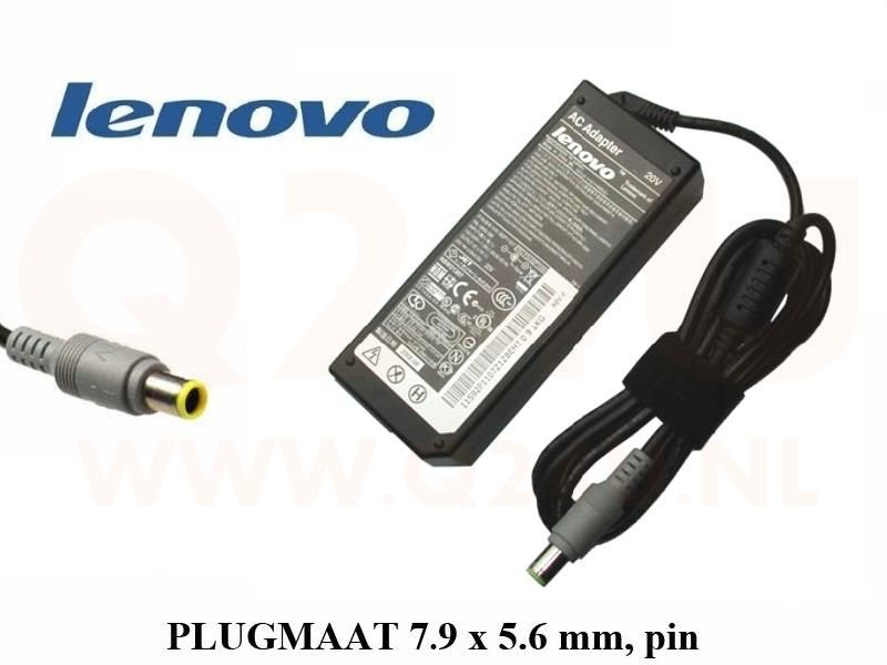 Lenovo laptop oplader 20v, 3.25a - 7.9 x 5.6 mm met pin