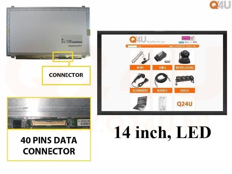 Scherm 14.0 inch, 1600 x 900, LTN140KT03-401 - Glanzend