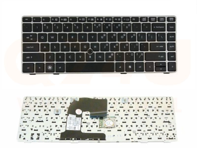 HP EliteBook 8460P 8460W ProBook 6460B laptop toetsenbord, US - zwart/zilver - met pointer - gebruikt