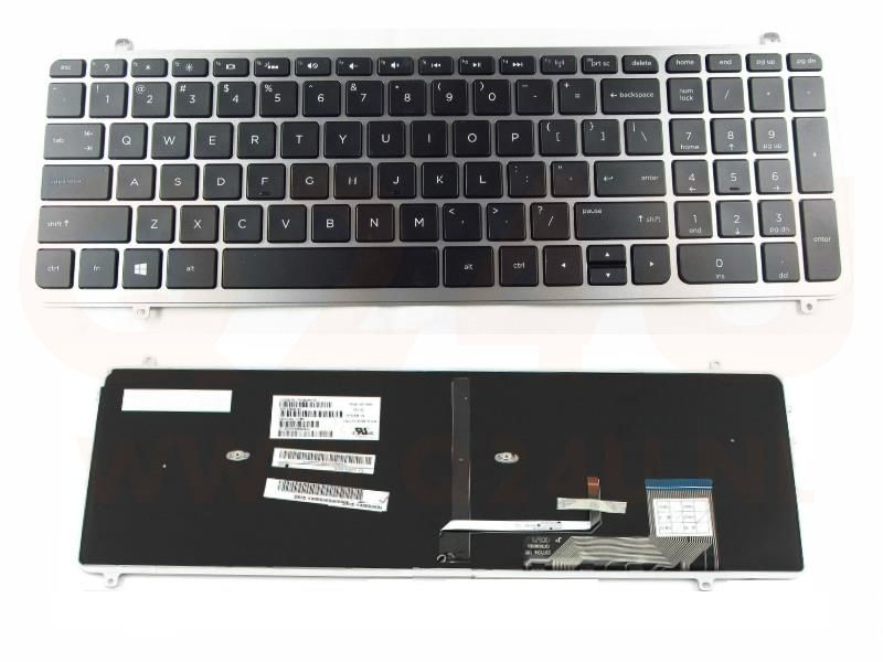 HP Envy TouchSmart M6-k series laptop toetsenbord, US - zwart - met licht - zilver frame