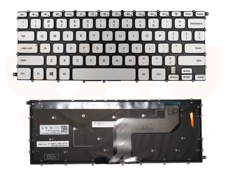 Dell Inspiron 14 7000 series laptop toetsenbord, US - zilver