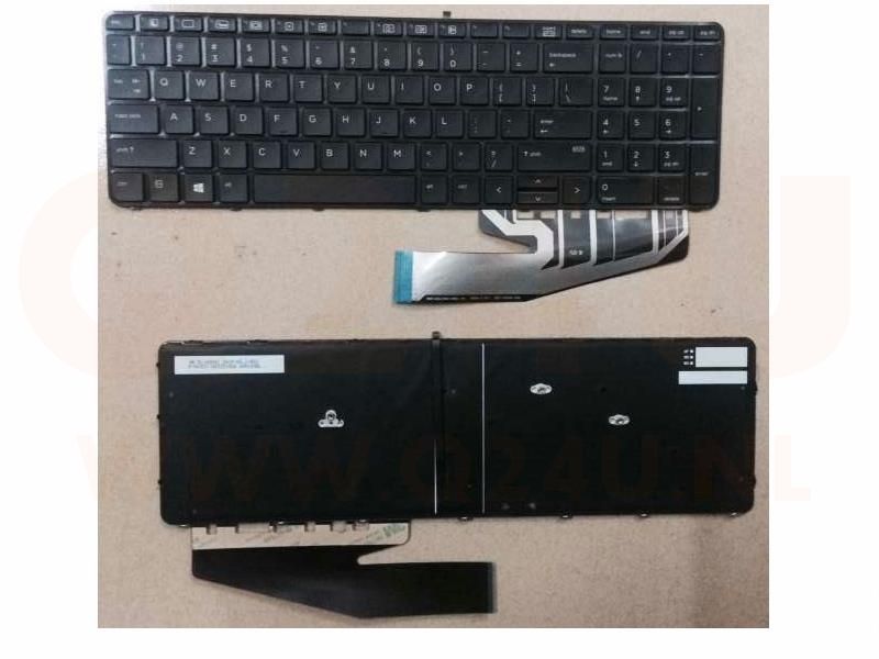 HP Probook 450 470 G3 G4 series laptop toetsenbord, US - zwart - zonder licht - met frame