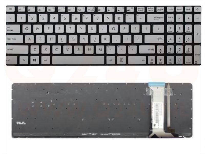 ASUS N551 GL552 series laptop toetsenbord, US - zilver met licht
