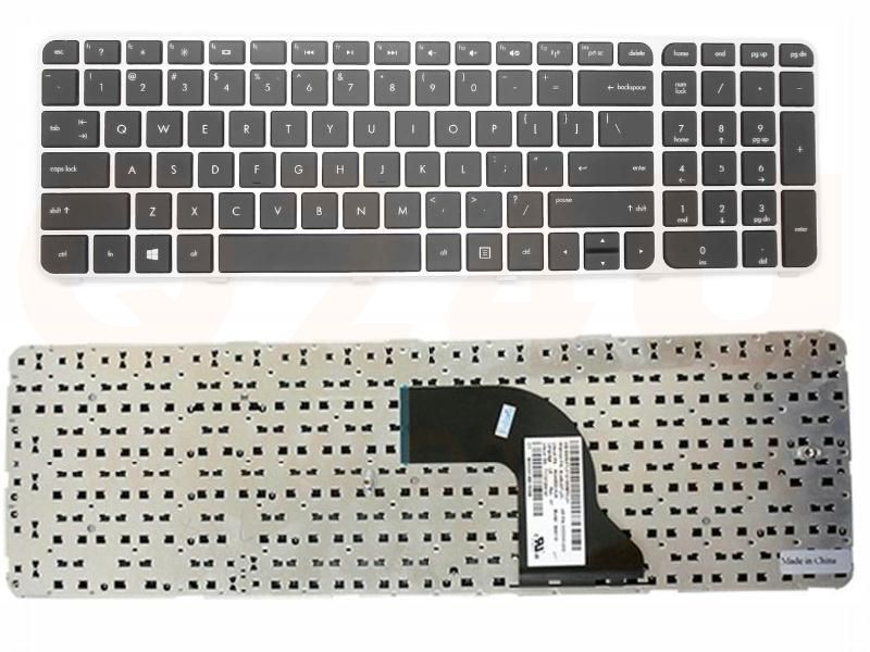 HP Envy DV7-7000 7200 7300 series laptop toetsenbord, US - zwart - zonder licht - met zilver frame