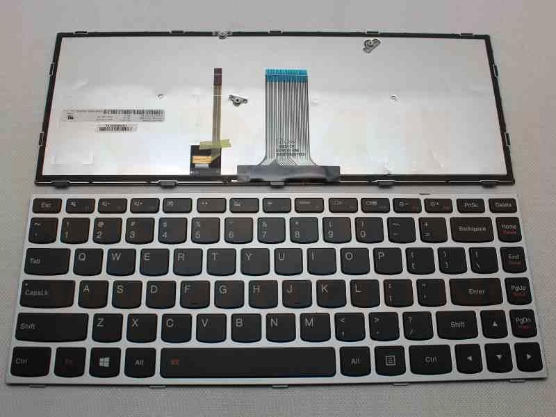 Lenovo IdeaPad G40 Flex 2-14 laptop toetsenbord, US - zwart - zilver frame - met licht