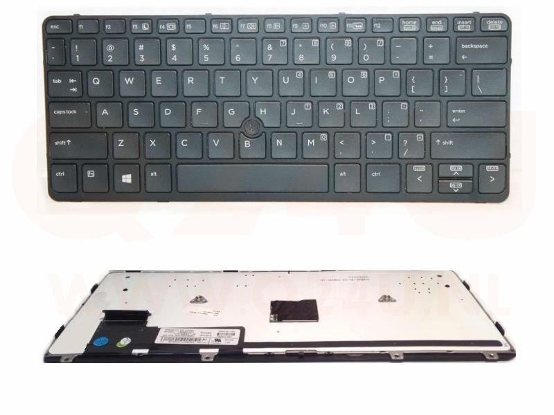 HP Elitebook 820 G1 laptop toetsenbord, US - zwart - zwart frame - zonder licht