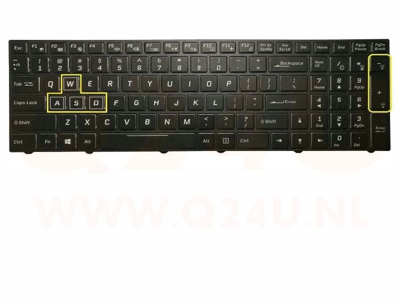 Clevo PA70 PA71 series laptop toetsenbord, US - zwart - met licht