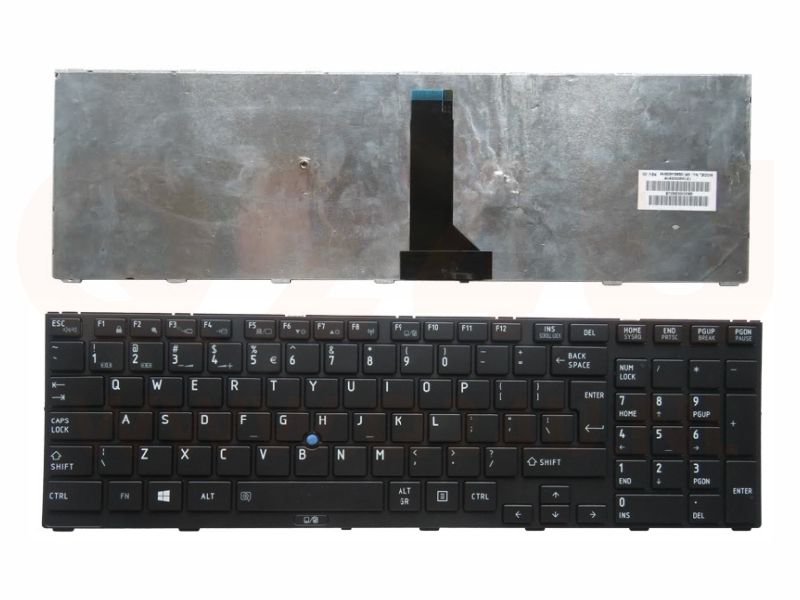 Toshiba Tecra R850 R590 series laptop toetsenbord, US - zwart - zonder licht