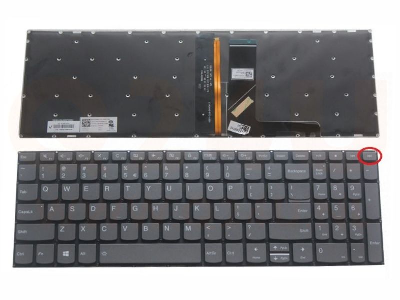 Lenovo Ideapad S340-15 15iwl 15api 15iml 15iil series laptop toetsenbord, US - zwart - PK131E41B00 - met licht