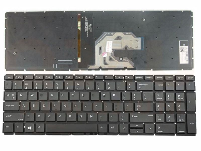 HP Probook 450 455 455R G6 series laptop toetsenbord, US - zwart - met licht