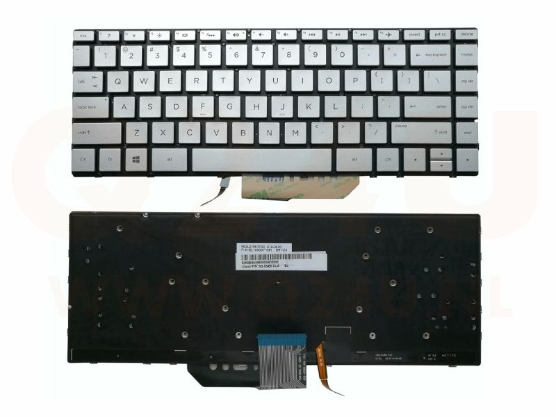 Hp Spectre X360 15-BL series laptop toetsenbord, US - zilver - met licht