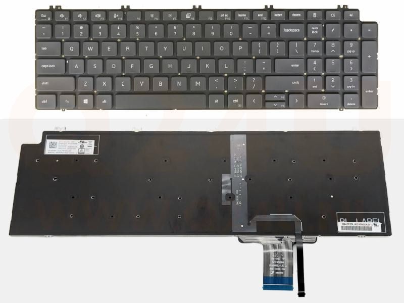 Dell Precision 15 7550, 17 7760 US qwery toetsenbord, licht, zwart - 01WYH2 