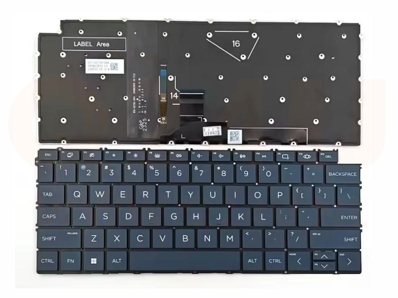 HP Spectre x360 14-EU series US toetsenbord - zwart - met licht