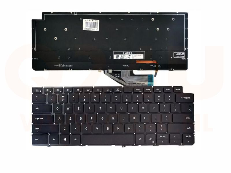 Dell XPS 13 7390 2-in-1 US qwerty toetsenbord - zwart - licht - 04J7RW