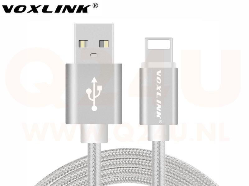 Voxlink USB - lightning high quality kabel, 1 meter - zilver