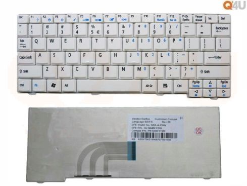 Acer Aspire One D250 A150 ZG8 A110 series laptop toetsenbord, US - zilver