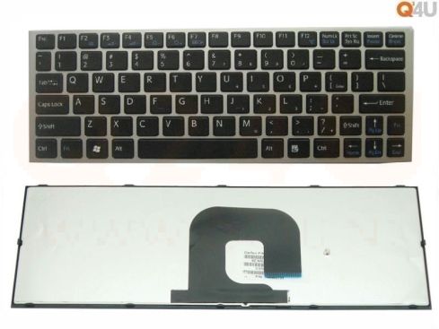 Sony VAIO VPC-YA VPC-YB series laptop toetsenbord, US - zwart - zilver frame