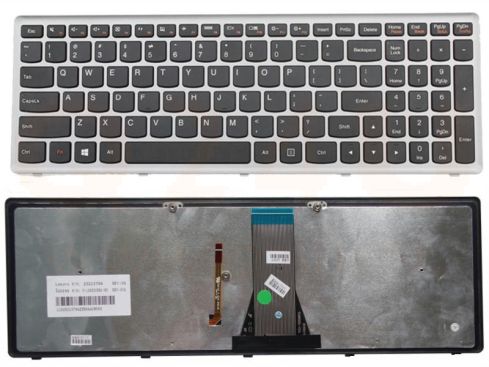 Lenovo G500 Z510 series laptop toetsenbord, US - zwart - zilver frame - met licht