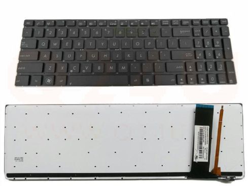 Asus N56 series laptop toetsenbord, US - zwart - zonder frame - met licht