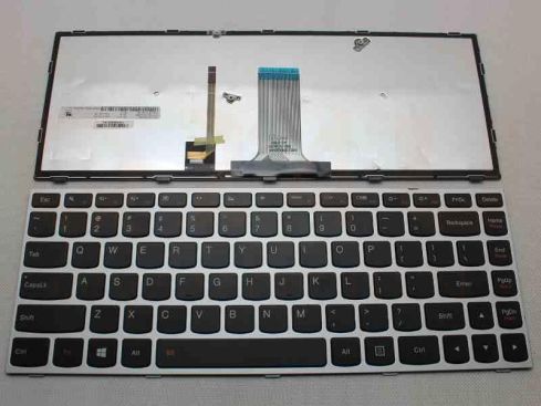 Lenovo IdeaPad G40 Flex 2-14 laptop toetsenbord, US - zwart - zilver frame - met licht