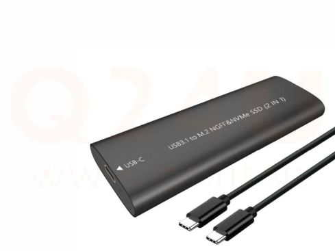 M.2 NVMe & NGFF SSD behuizing USB 3.1 type-C - type A - C
