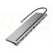 USB-C hub, 12 in 1. RJ45, 3x USB, 2x HDMI, 1x VGA, audio